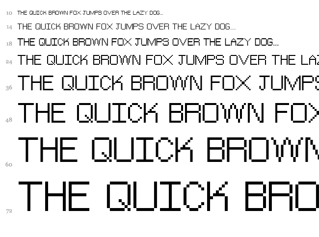 The Jewish Bitmap font waterfall