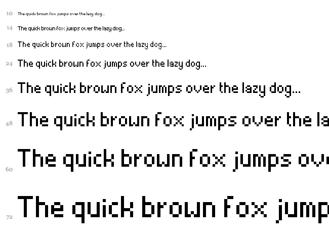 Thintel font waterfall