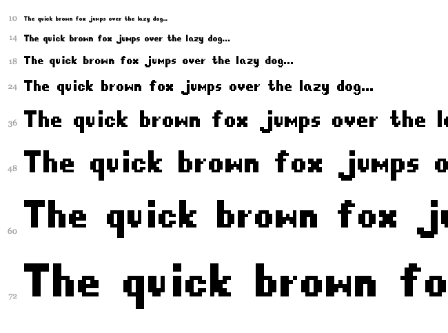 Thixel font waterfall