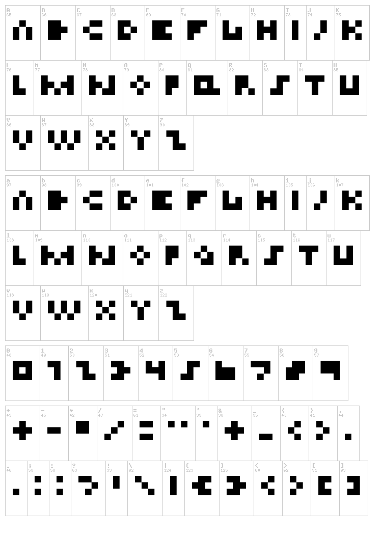 Tinier font map