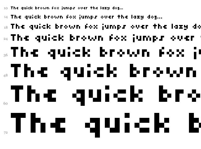 Tiny font waterfall