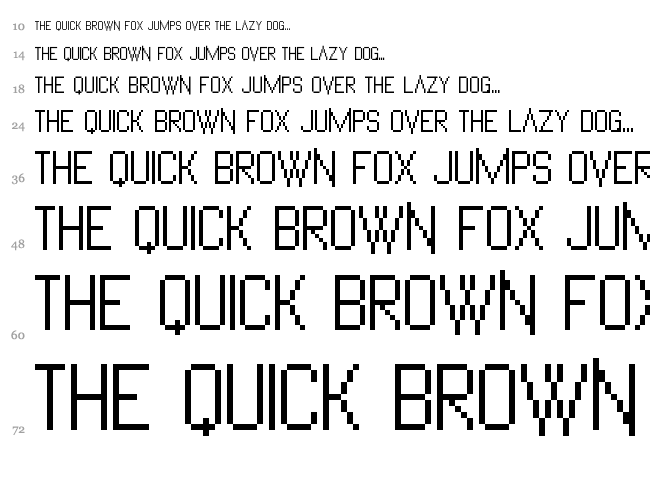 Vanadine Pix font waterfall