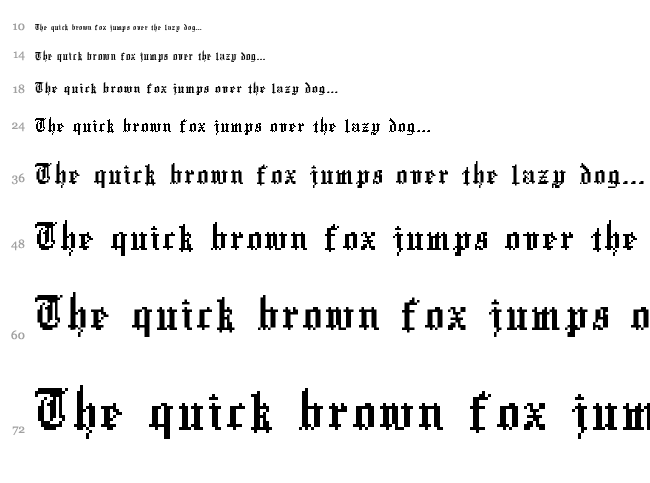 Xentype font waterfall