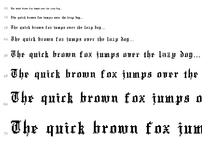 Xentype font waterfall