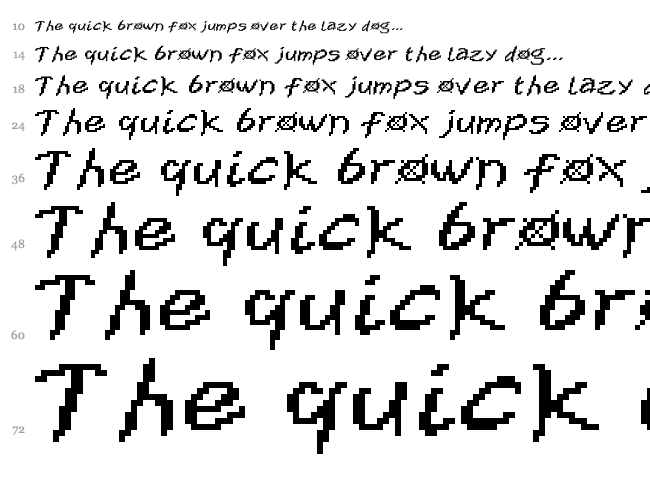 XOX font waterfall