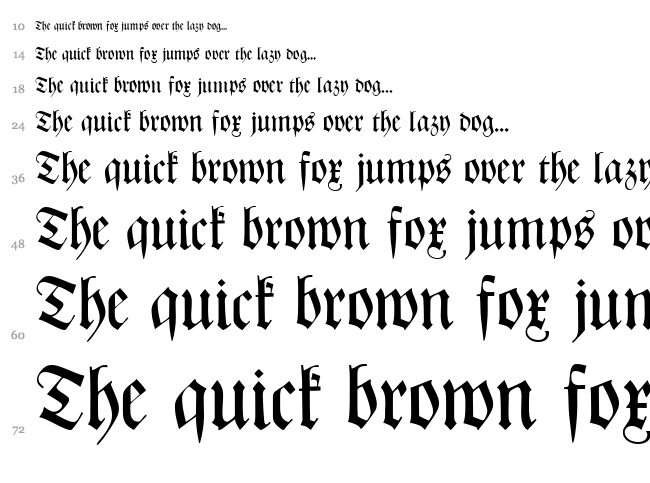 CAT Zentenaer Fraktur UNZ1 font waterfall