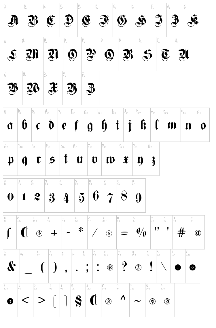 Cuxhaven Times font map