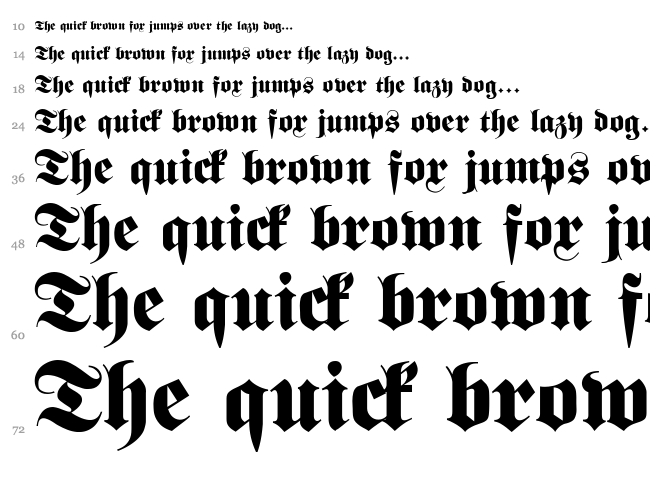 Fette Unz Fraktur font waterfall