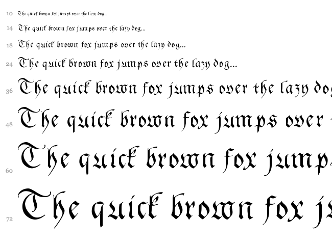 Gingko Fraktur font waterfall