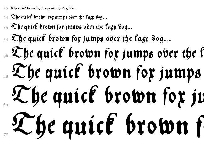 HansFraktur font waterfall