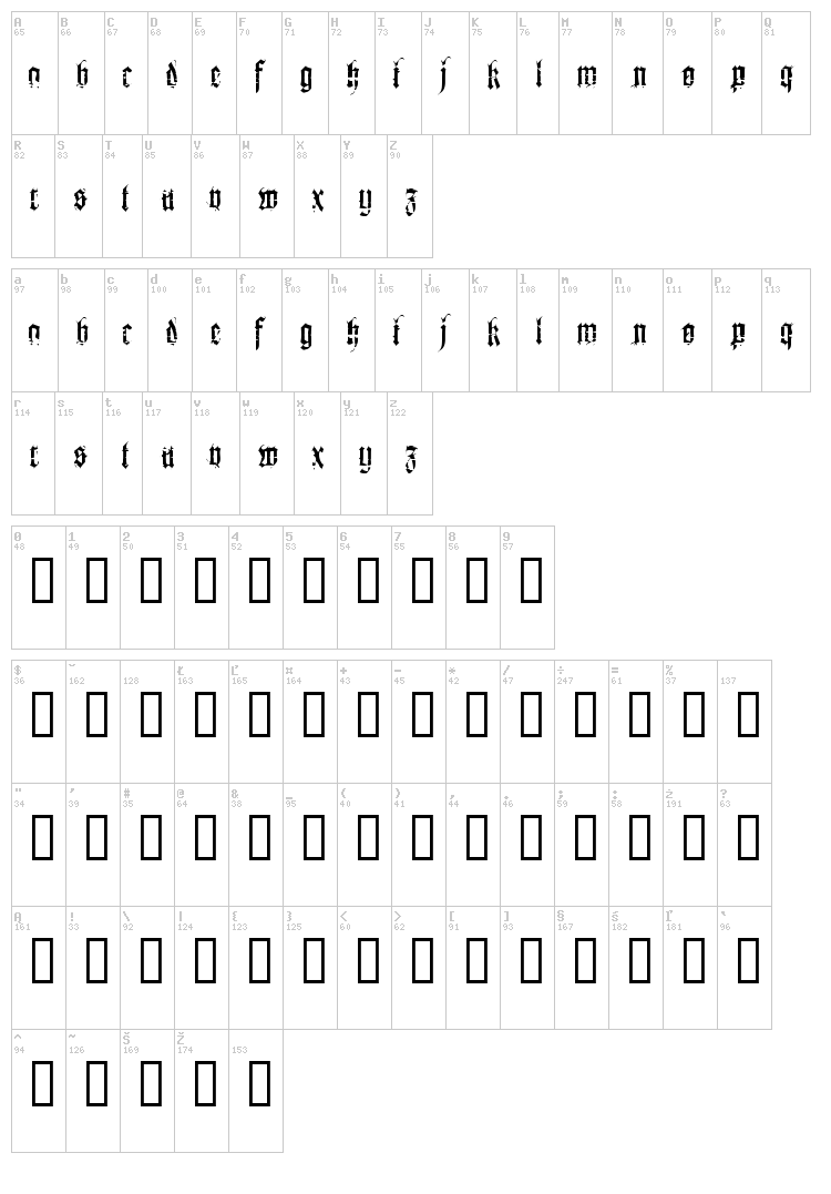 Heresy font map