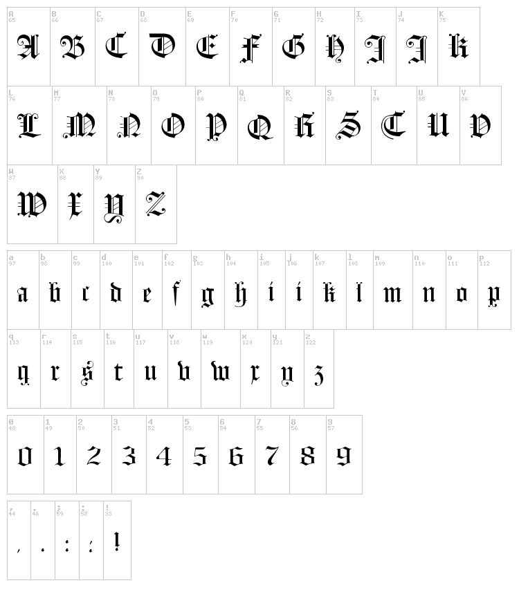 Holland Morlaeu font map