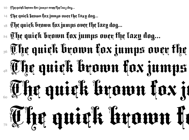 Middle Saxony Text font waterfall
