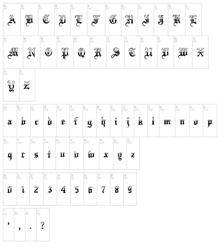 Minnesota Winter font map