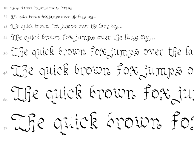 Oh My Goth font waterfall