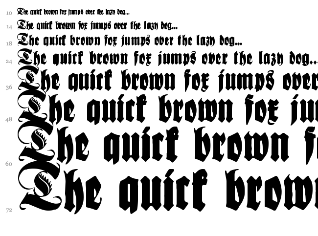Schmale Anzeigenschrift font waterfall
