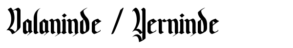 Valaninde / Yerninde font
