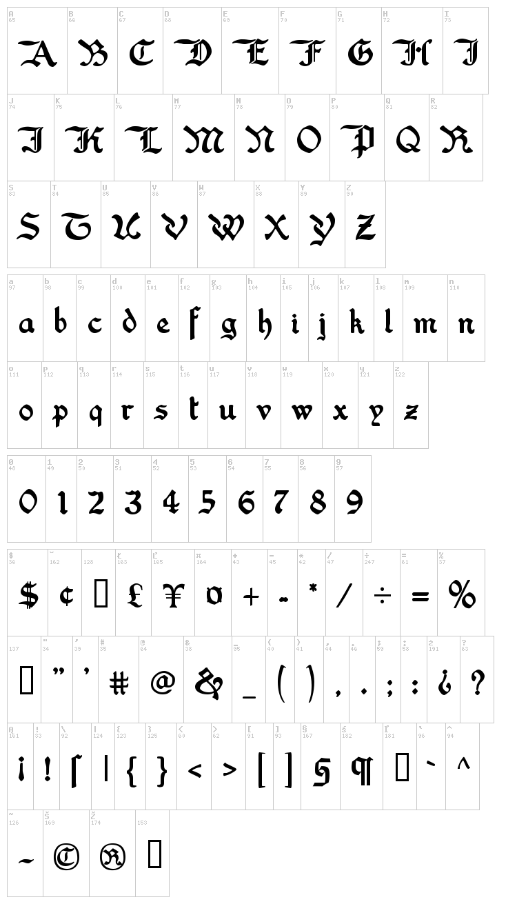Washington Text font map
