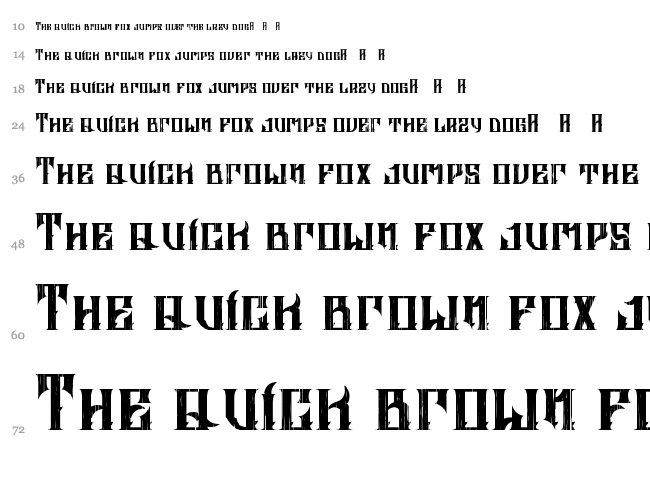 Altrashed-Rough font waterfall