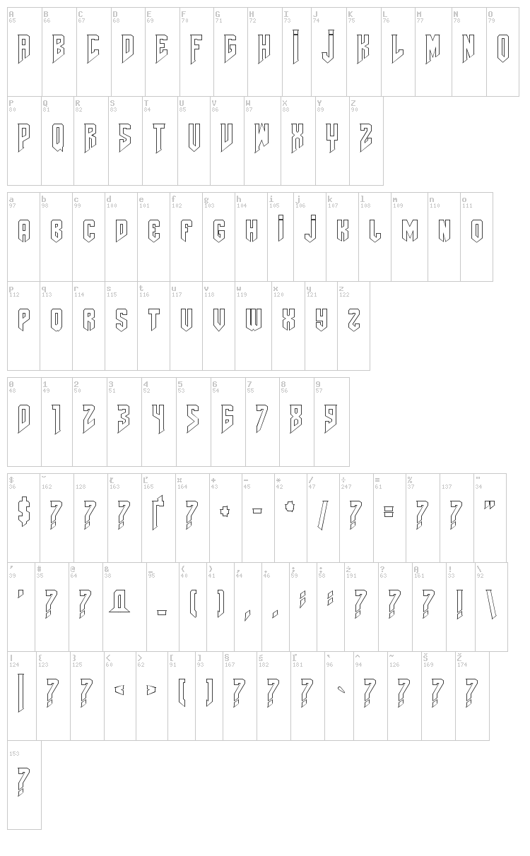 AmazDooM font map