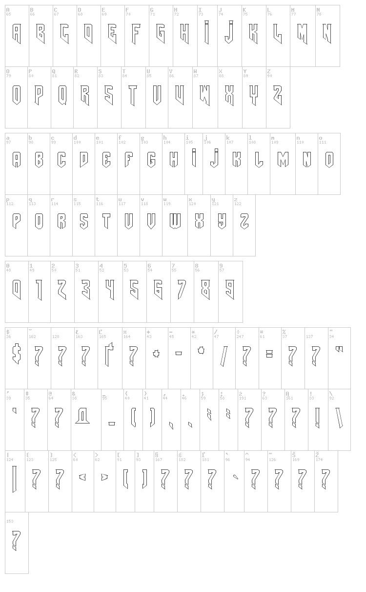 AmazDooM font map