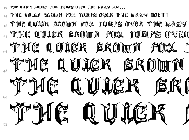 Anvil font waterfall