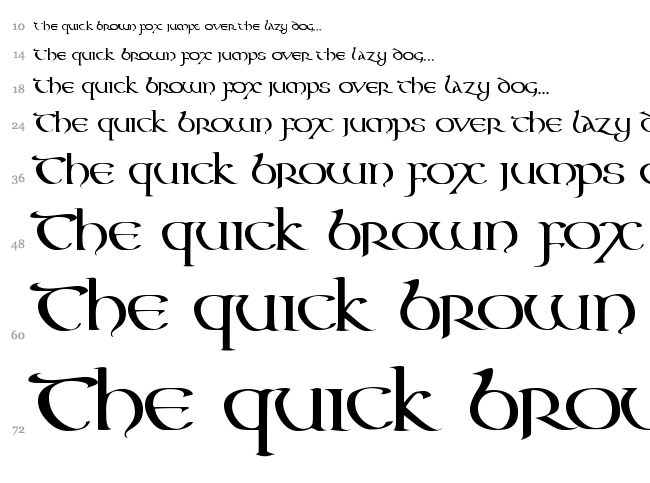 Aon Cari Celtic font waterfall