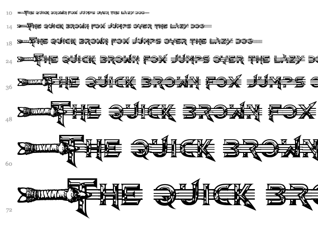 Barbarian font waterfall