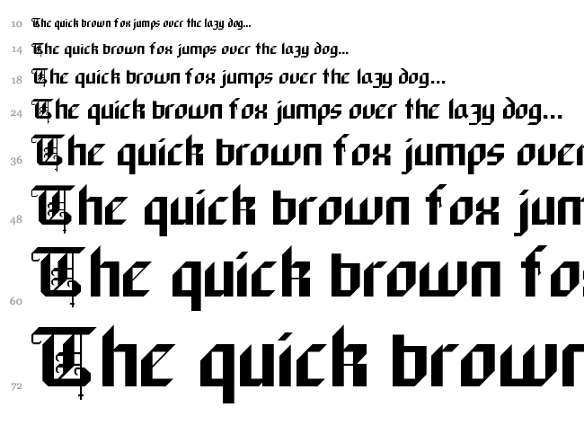 BlackForest font waterfall