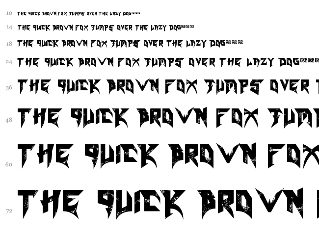 Blade font waterfall