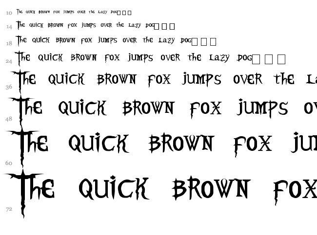 Blood Omen font waterfall