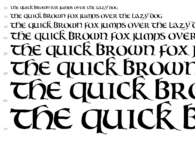 Bouwsma Uncial font waterfall