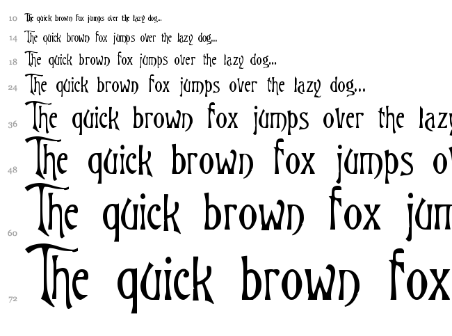 Burton's Nightmare font waterfall