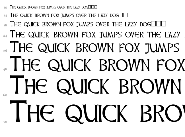 Celtic Hand font waterfall