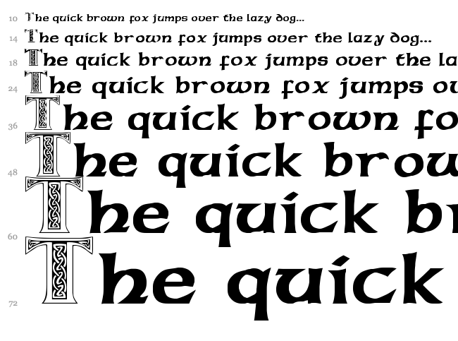 Celtic MD font waterfall