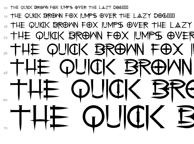 Cenobyte font waterfall