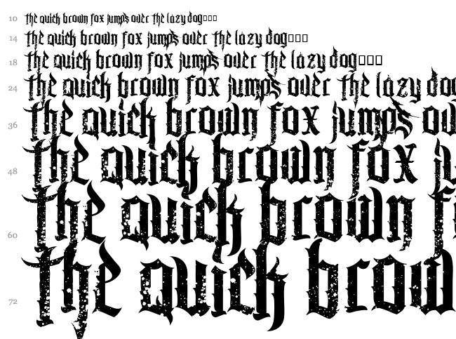 Chaos and Pain font waterfall