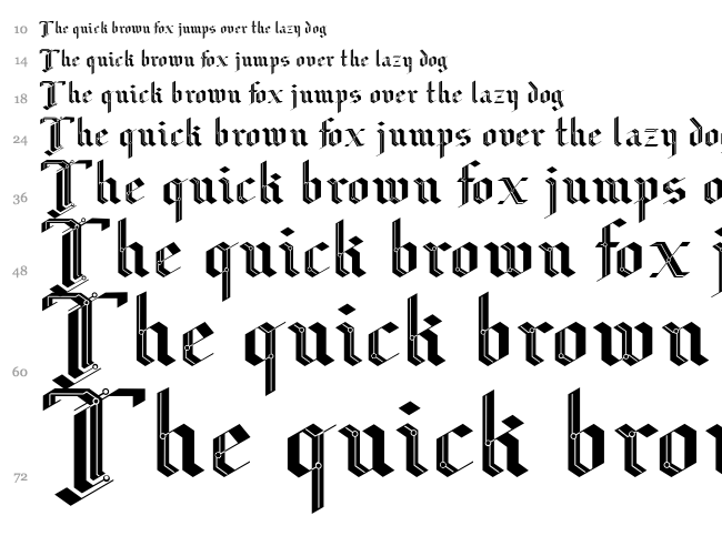 CiberGotica font waterfall