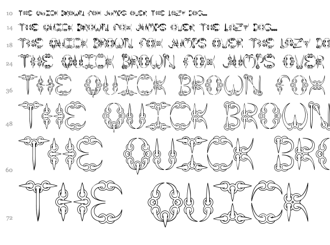 Claw font waterfall