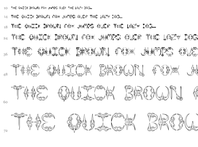 Claw font waterfall