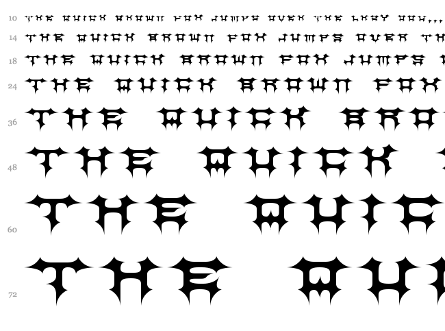 Cosmic Bats font waterfall