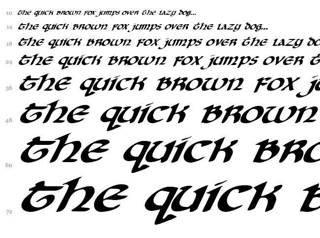 Cry Uncial font waterfall