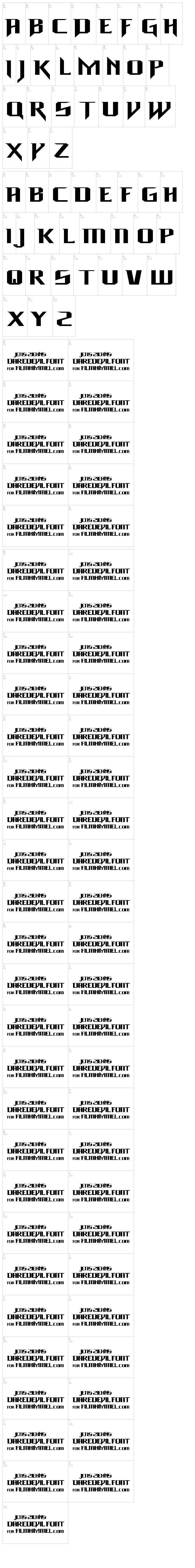 Daredevil font map