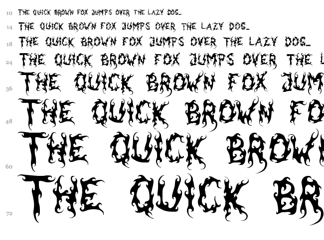 Dark Garden font waterfall