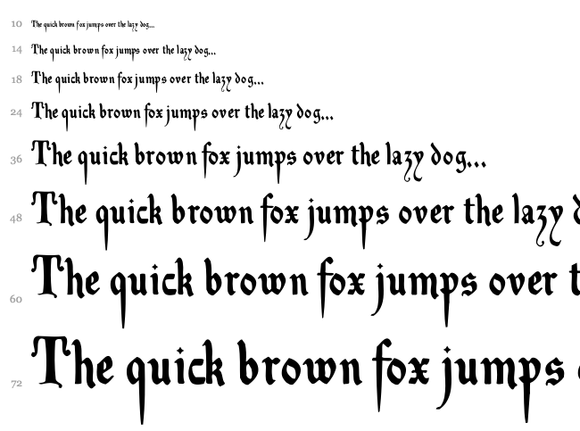 Decadenta Frax font waterfall