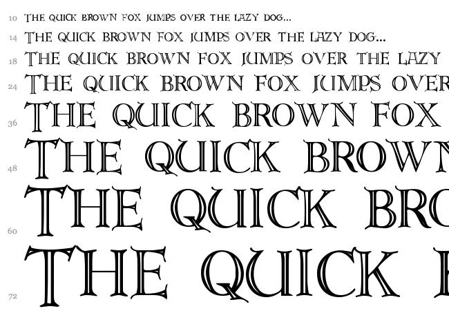DeRoos Caps font waterfall