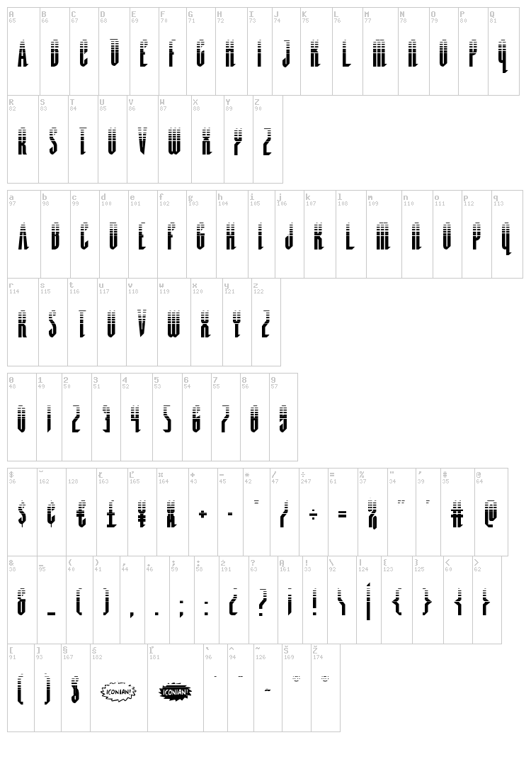 Devil Summoner font map