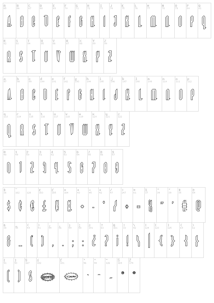 Devil Summoner font map