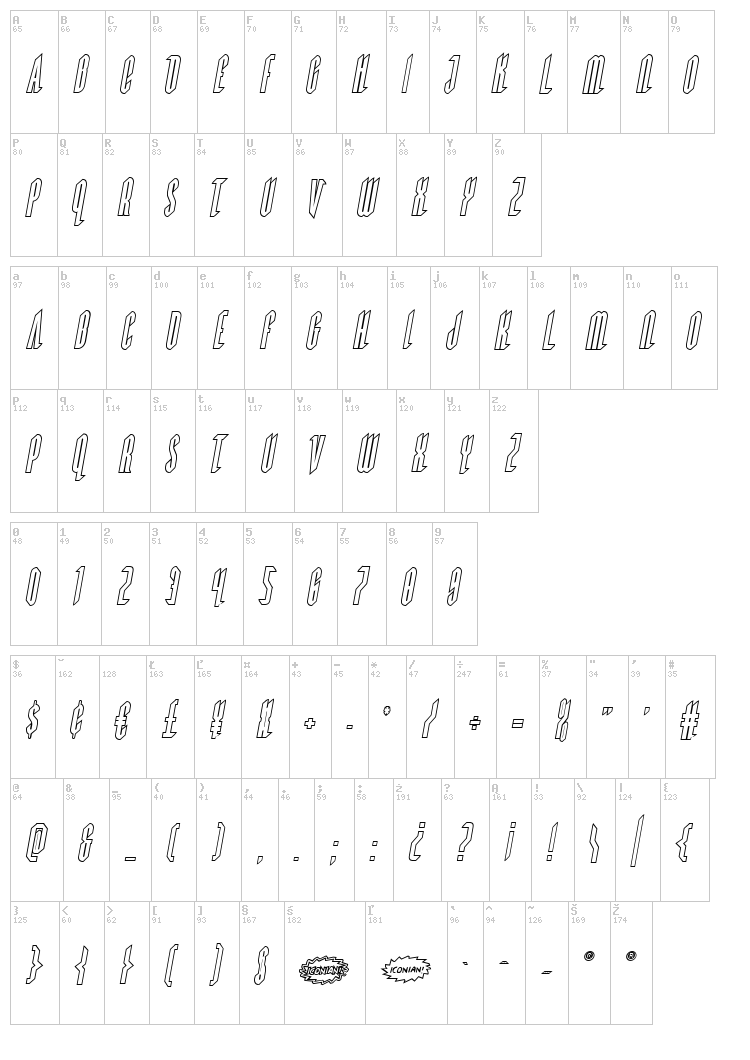 Devil Summoner font map
