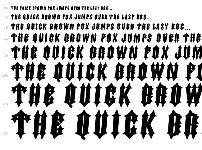 Dornspitz Grotesk font waterfall
